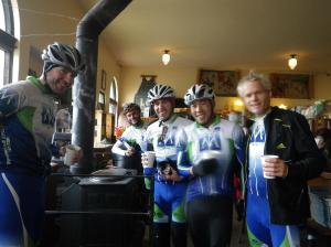 Warming up in Pescadero. Coffee and folk music!