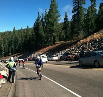 Family and underwear men ahead at Brockway Summit